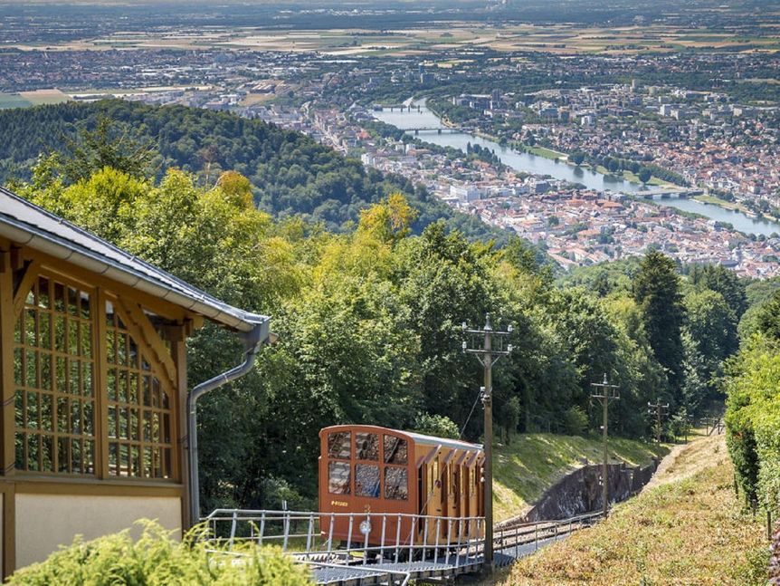 Schloss Heidelberg, Blick von Königsstuhl auf Heidelberg